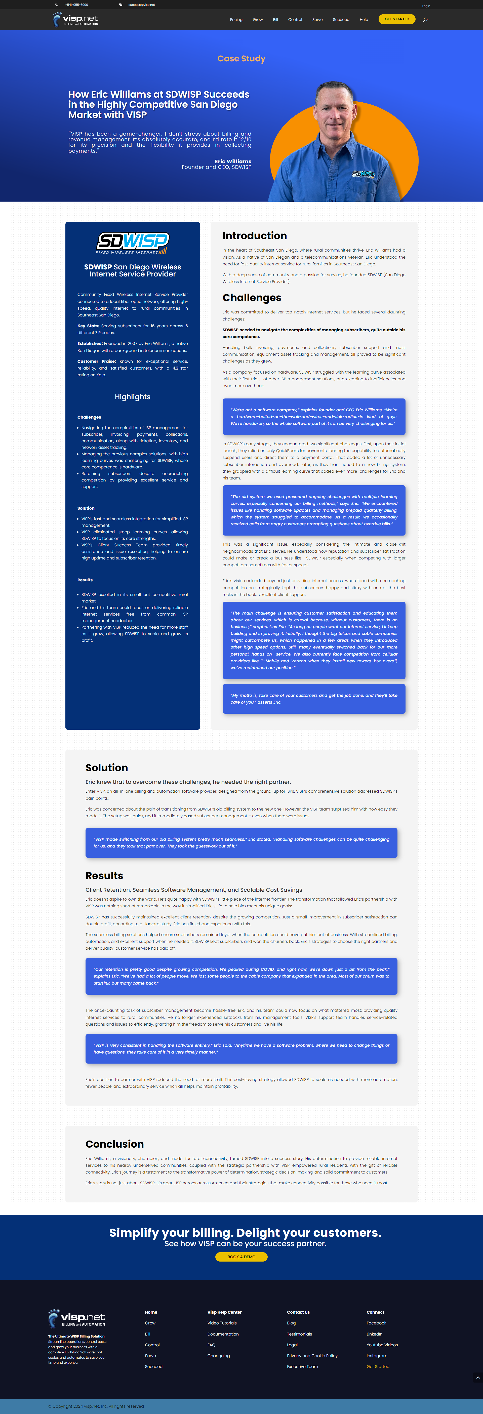 LAVRENTI STUDIO - Visp Net Long-form Case Study for Eric Williams