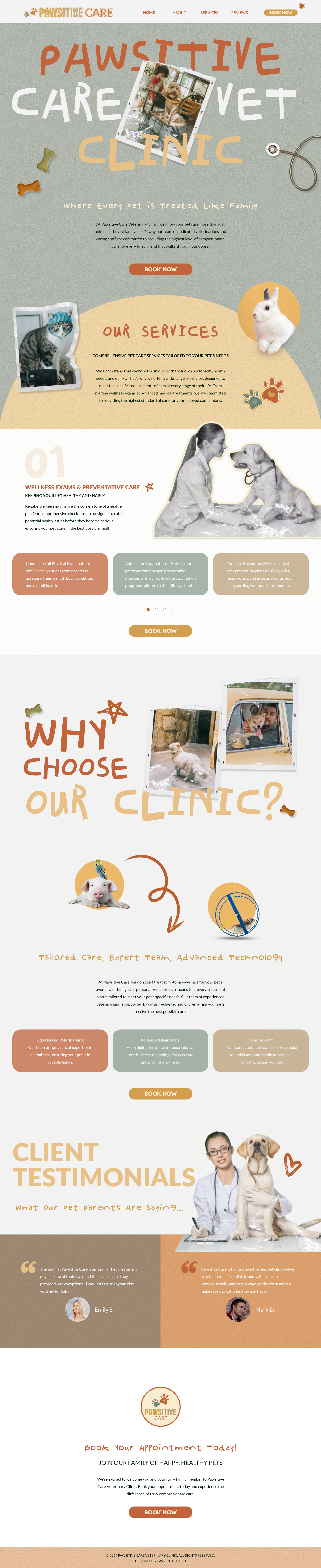 LAVRENTI Studio - Pawsitive Care Veterinary Clinic - Landing Page Design and Brand Design